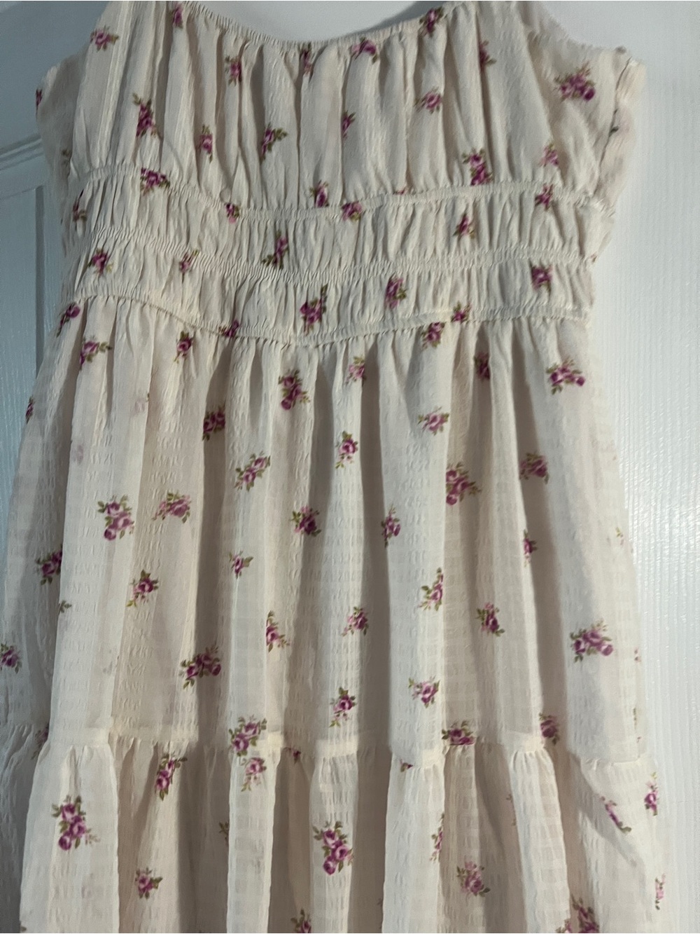 Trixxi Cream Maxi Dress with Pink Floral Print - Picture 10 of 12